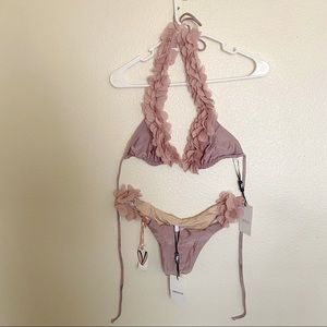 La Reveche Jamilla Bikini in Lilac Satin